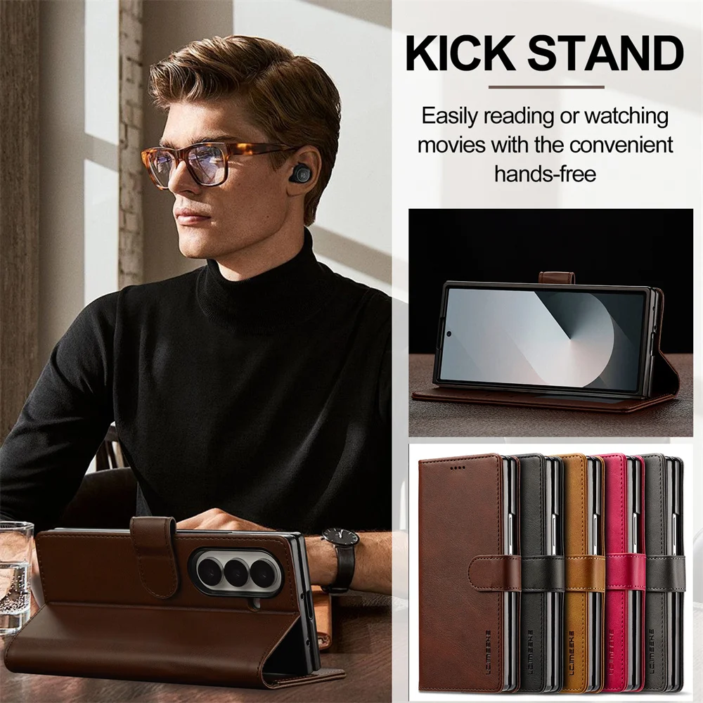 Premium Wallet Case with Card Holder - Flip Book PU Leather Cover