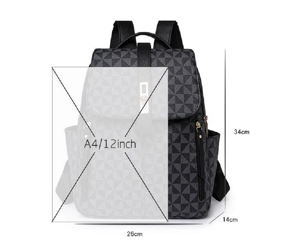 Hot Sale Women's Korean Fashion Printing Leather Travel Backpack High Capacity Casual Shoulder Bags School Bag Ladies Totes 6