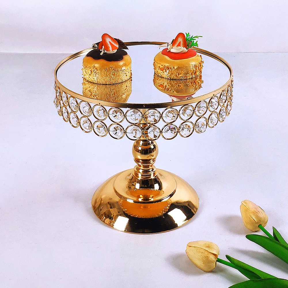 

1pcs Gold silver European Style Crystal Metal Cupcake Wedding Cake Stand Rack Set Holiday Party DisplayTray