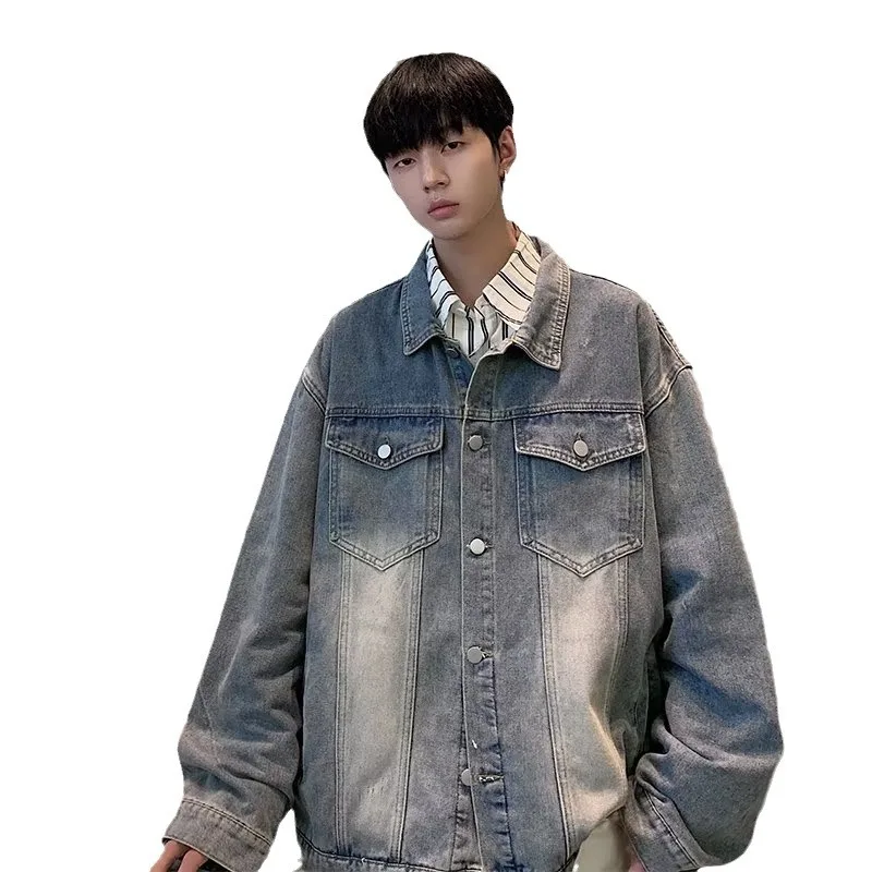 Men's Clothing Men's Denim Jacket Spring Korean Version Trendy Jacket Fashion Retro Loose Fitting Casual Versatile Male Coat
