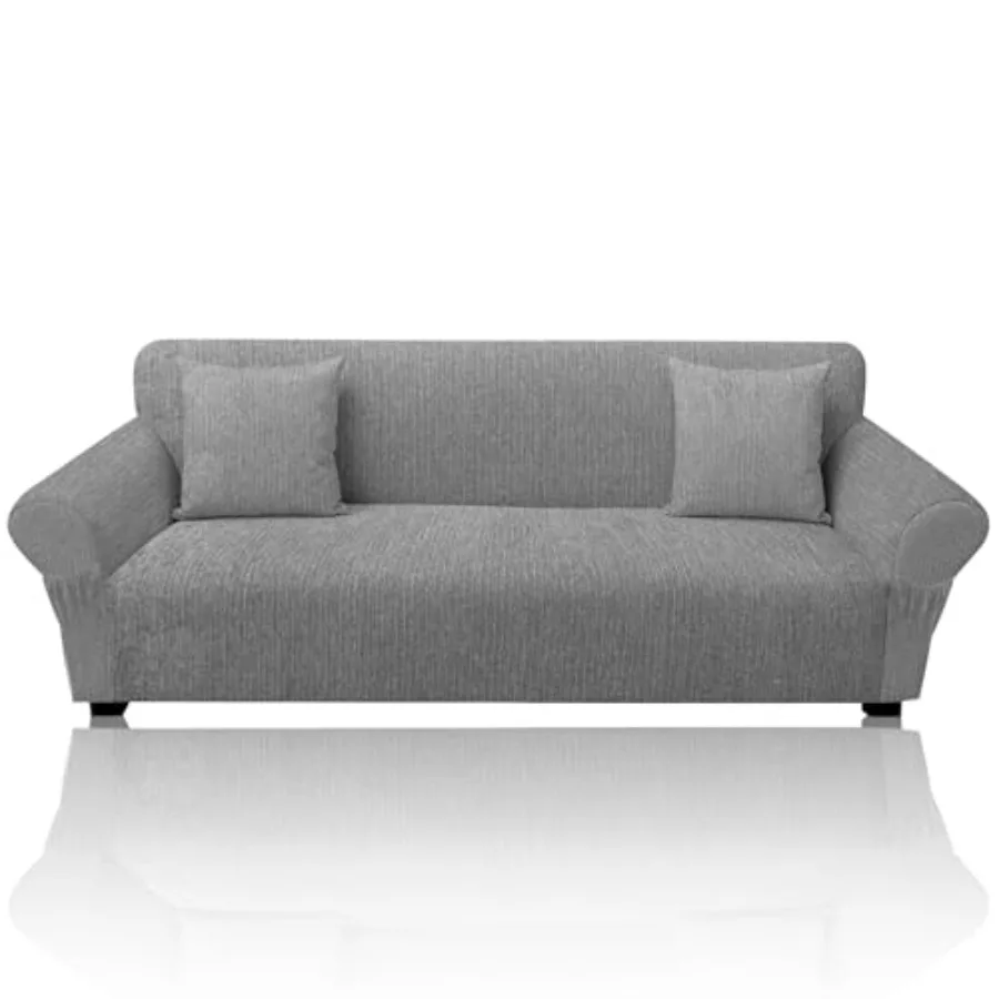 Sofa Slipcover with 2 Pillow Cover for 3 Cushion Couch Non Slip Furniture Protector with Elastic Bottom Washable Oversized Sofa