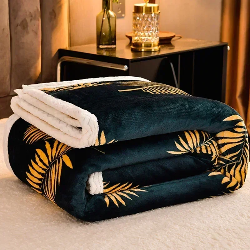 Soft Fluffy Warm Winter Blanket Thicken Lamb's Wool Autumn Warmth Blankets for Bed Milk Velvet Comfortable Sofa Blanket Throw 5