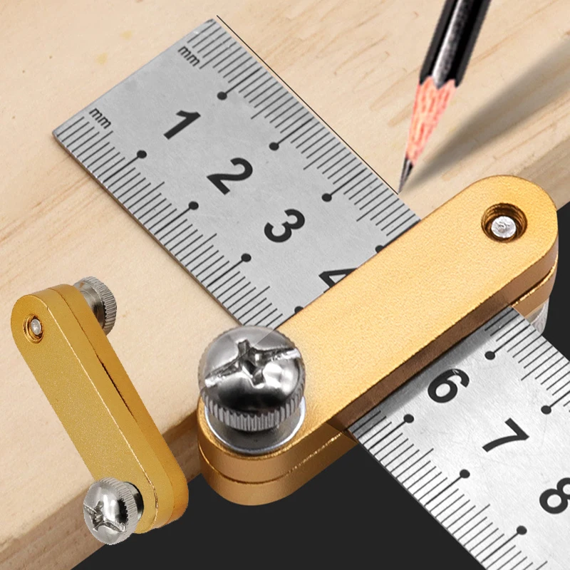 Steel Ruler Positioning Block Stop Carpentry Scriber Line Marking Gauge ...