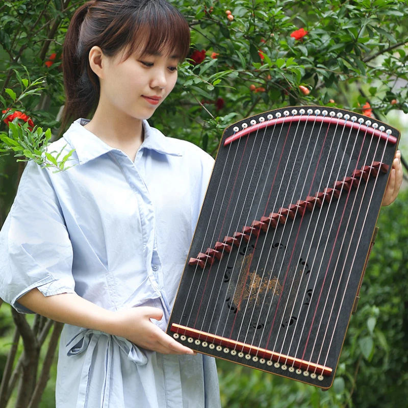 

Small Guzheng Finger Exerciser 21-string Portable Beginner Practice Chinese Guzheng Solid Wood Musical Stringed Instruments