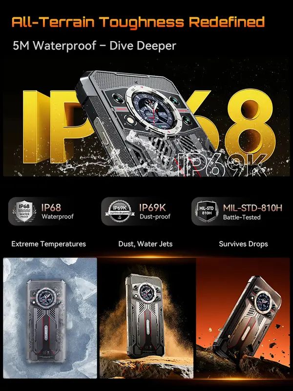 Rugged Smartphone 5G Cubot KingKong 11, 10200mAh Battery, Dimensity 7025, 6nm, 2.5GHz, 32GB RAM(16+16), 256GB ROM,108MP Camera - Image 3