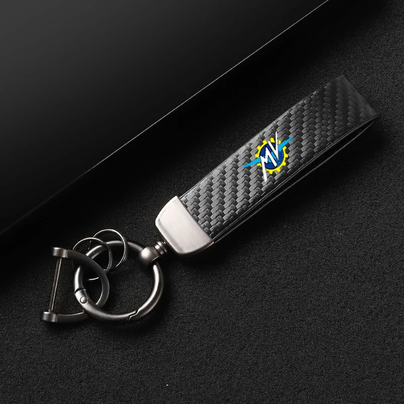 New Leather Motorcycle KeyChain High Grade Carbon Fiber For MV AGUSTA