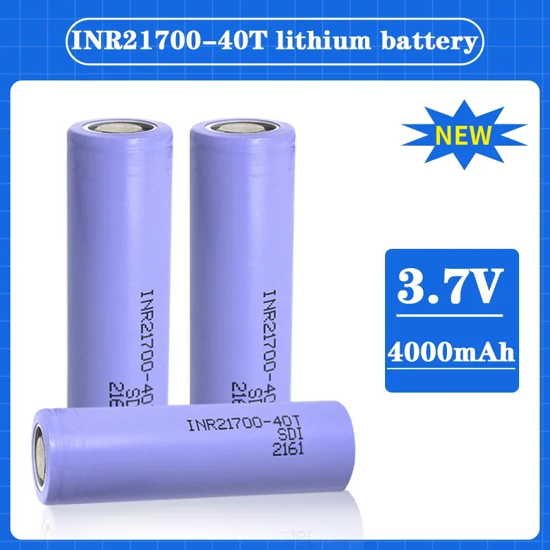 Nuova Batteria Ricaricabile Ad Alta Capacità Inr21700-40T-4000Mah 3.7V 21700 Batteria Al Litio 3.7V Batteria Ad Alta Potenza