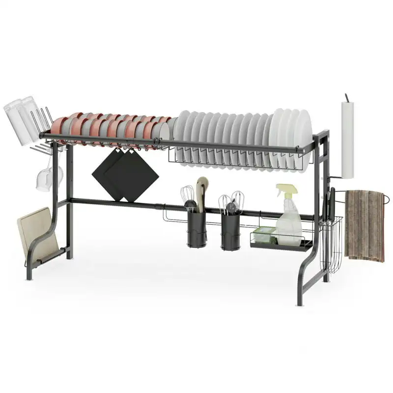 

2023 Dish Drainer Kitchen Organizer Over Sink Dish Drying Rack