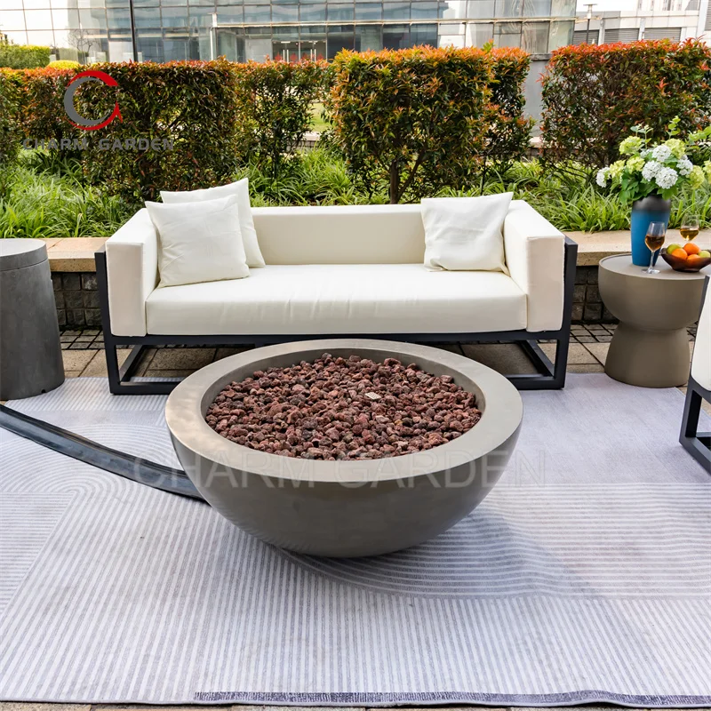 Garden Fireplace Outdoor GFC/GFRC Smokeless Round Gas Fire Pit Table and Firepit
