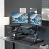Height Adjustable Stand Up Desk Converter, Quick Sit to Stand Tabletop Dual Monitor Riser Workstation, 1