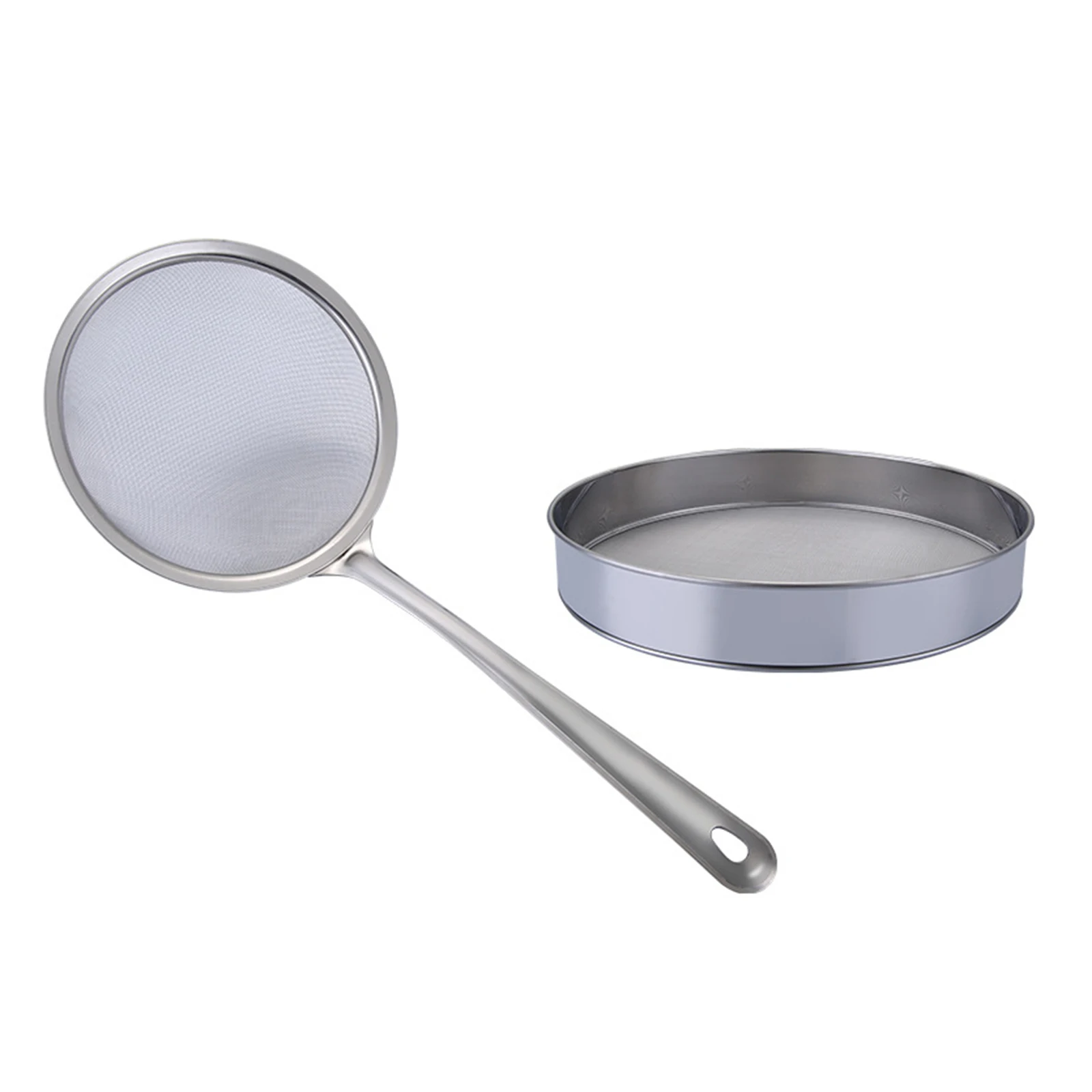 

Fine Mesh Stainless Steel Strainer Splatter Screen Kitchen Supply Sifter Colander Sieve Sifters With Long Handle