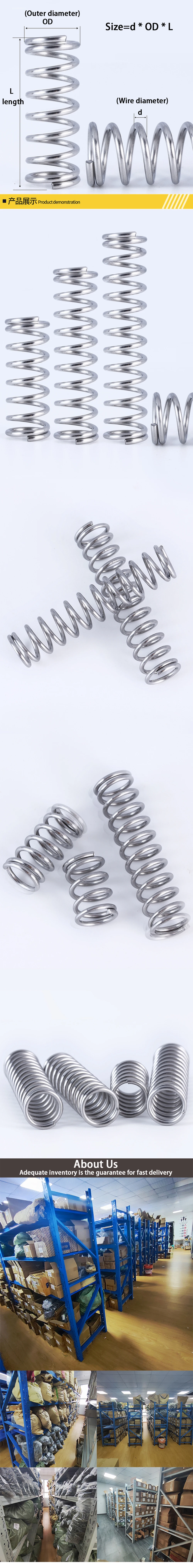 Drahtdurchmesser 1,6 mm, Druckfeder aus Edelstahl 304, stoßdämpfende Rückholfeder, dämpfende Druckfeder, individuell, 5 Stück – Detail 1