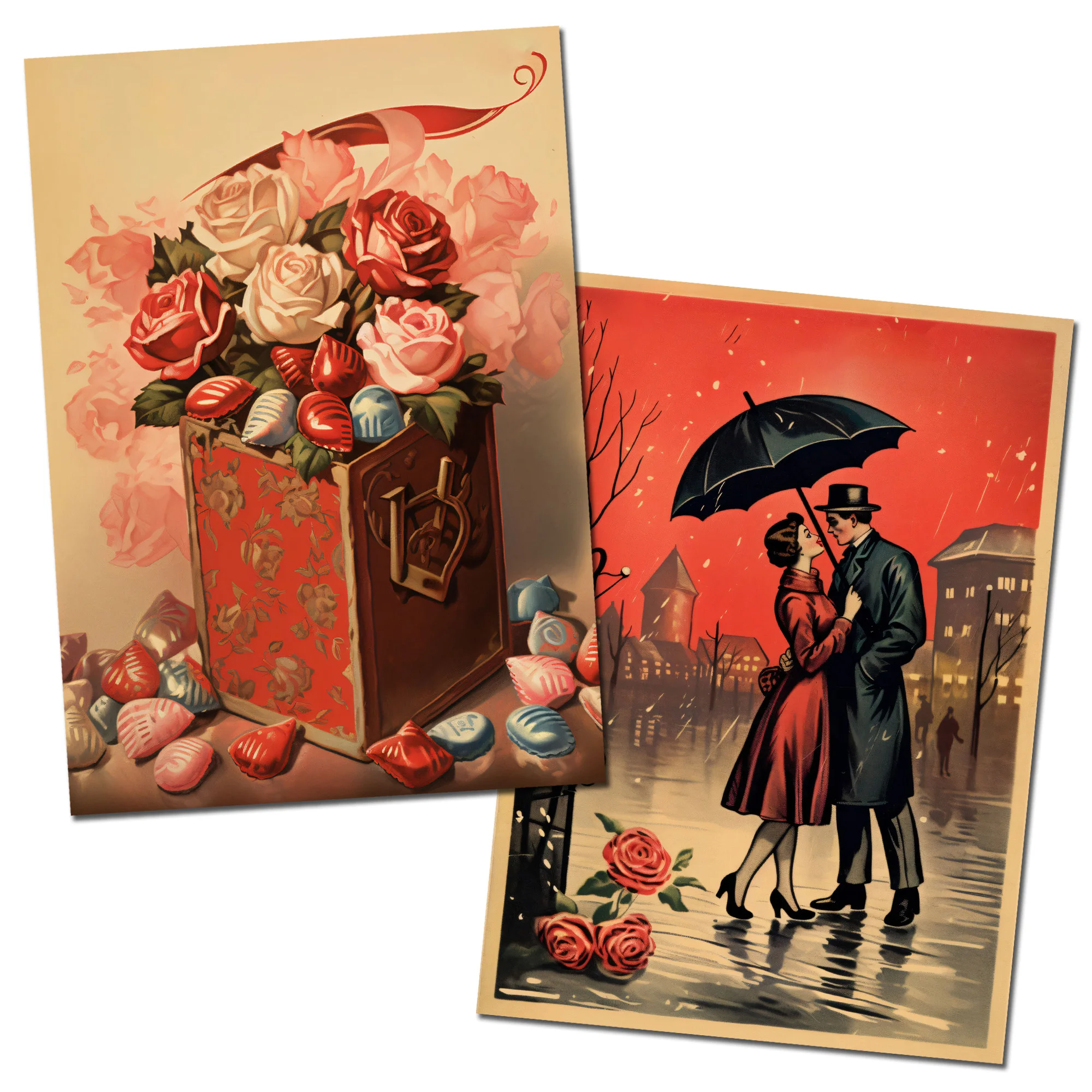 76pieces(with 8 envelopes) Valentine's Day PostCards Kits with Sticker for Scrapbooking Supplies Junk Journal Kits Art