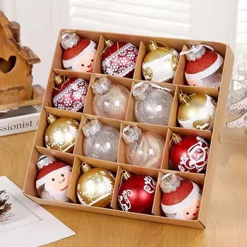 16Pcs/set of 6cm Christmas Decorative Balls Special Party Home Decoration Accessories Personalized Holiday Surprise Gift Box 2