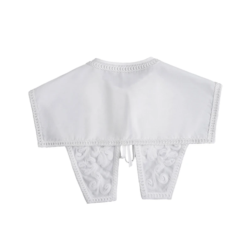 

Lace Floral Collar Elegant Sweet Girls Blouse Collar Detachable for Lady Delicate Embroidery Floral Pattern