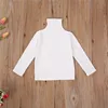 1-6years Girls Solid Black White High Neck T-Shirt Tops Girls Blouses Long Sleeve Casual Loose Fit Knitwear T-Shirts For Girls 3
