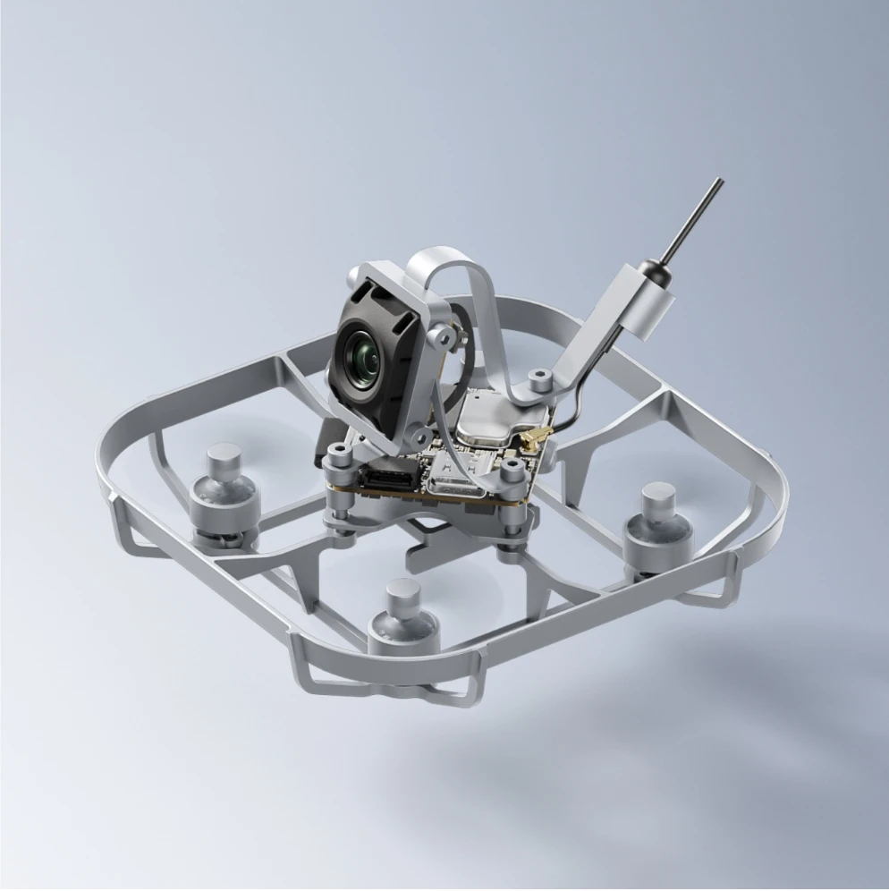 Vue latérale du DJI O4 Air Unit avec antennes, module de transmission numérique pour FPV, performance optimale.