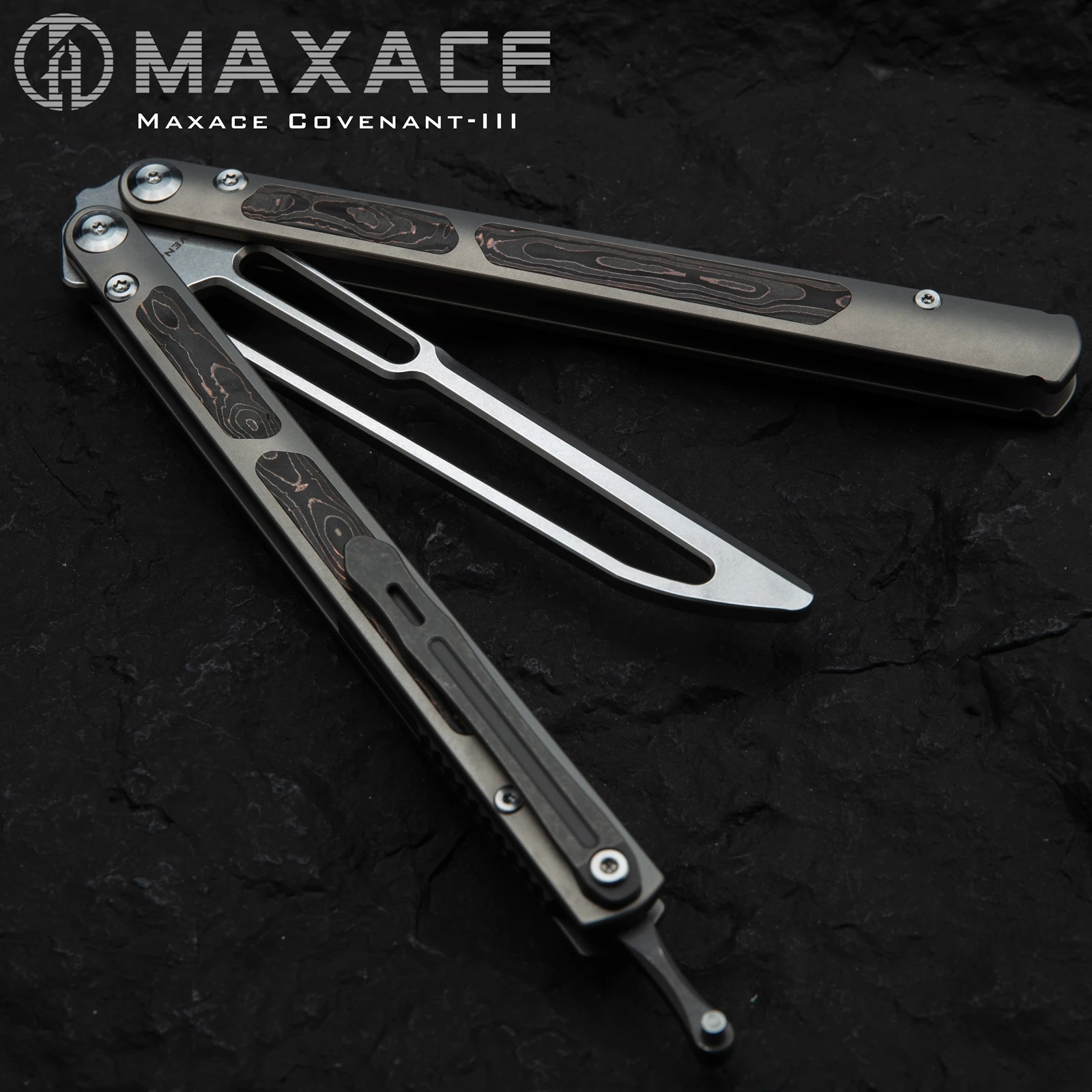 

Maxace Covenant-III Butterfly Trainer Knife TC Handle M390 Blade Bushing System EDC Tools Smooth Flipping Gifts Folding Knives