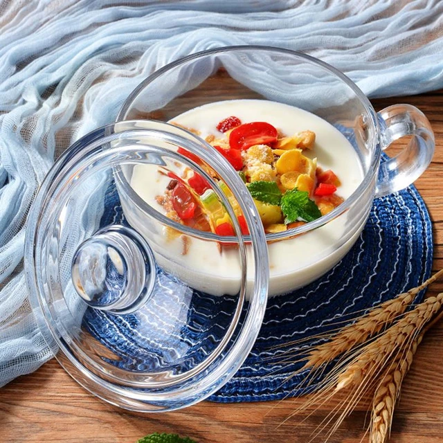 Bowl Glass Bowls Soup With Salad Cereal Serving Lid Dessert Pasta Noodle  Container Breakfast Mug Cups