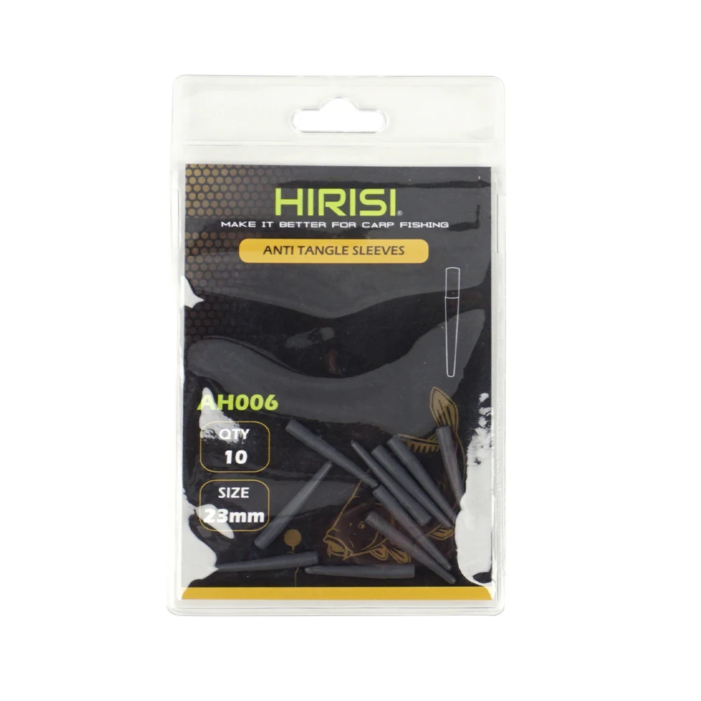Hirisi 10pcs 잉어 낚시 액세서리 텅스텐 안티 엉킴 슬리브 후크 키커 긴 짧은 Aligners 후크 링크 싱커 AH006T