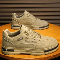 Man PU Leather Sneakers Shoes Men Autumn Outdoor Casual Trendy Leisure Male Designers Low Help Lace-up Platform Walking Footwear