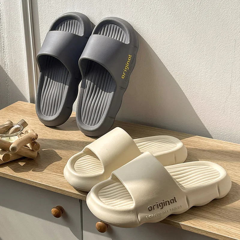 Original Women Summer Slides Thick Platform Men Summer Beach Soft Sole EVA Cloud Slides Sandals Woman Non Slip Bathroom Slippers