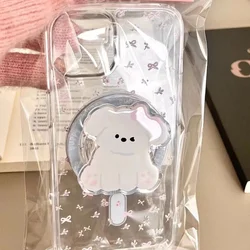 Magnetic Floral Bow Phone Case with Holder - iPhone 12 Mini (D1403 Color)