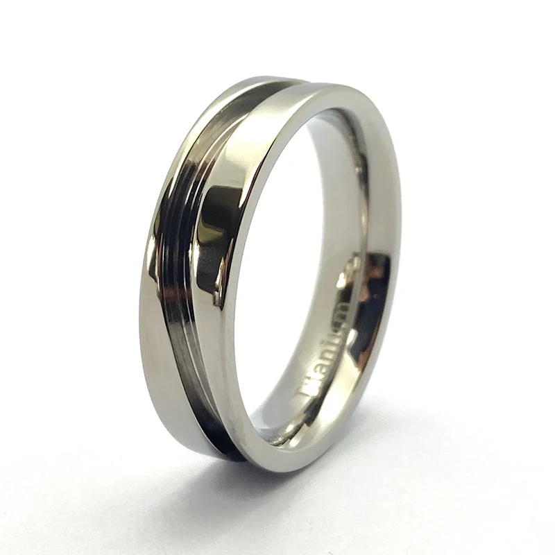 Wholesale 6mm Titanium Rings 2mm Wave Channel Blanks for Inlay Unique Handmade Jewelry