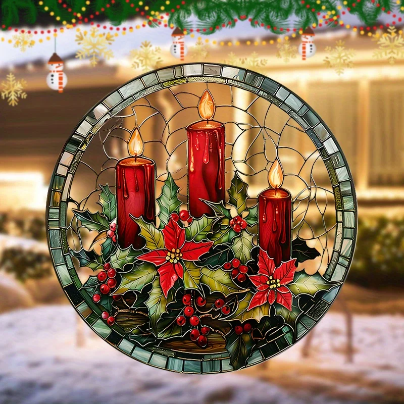 Festive Christmas Static Cling Window Sticker - Waterproof Vinyl Decal