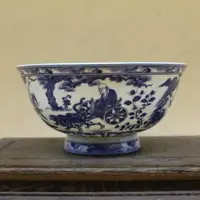 Chinese Jingdezhen Porcelain Blue and White Personage Bowl 1