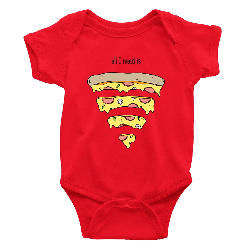 All I Need Is Pizza Funny Newborn Boy Girl Clothes 0-24 Month