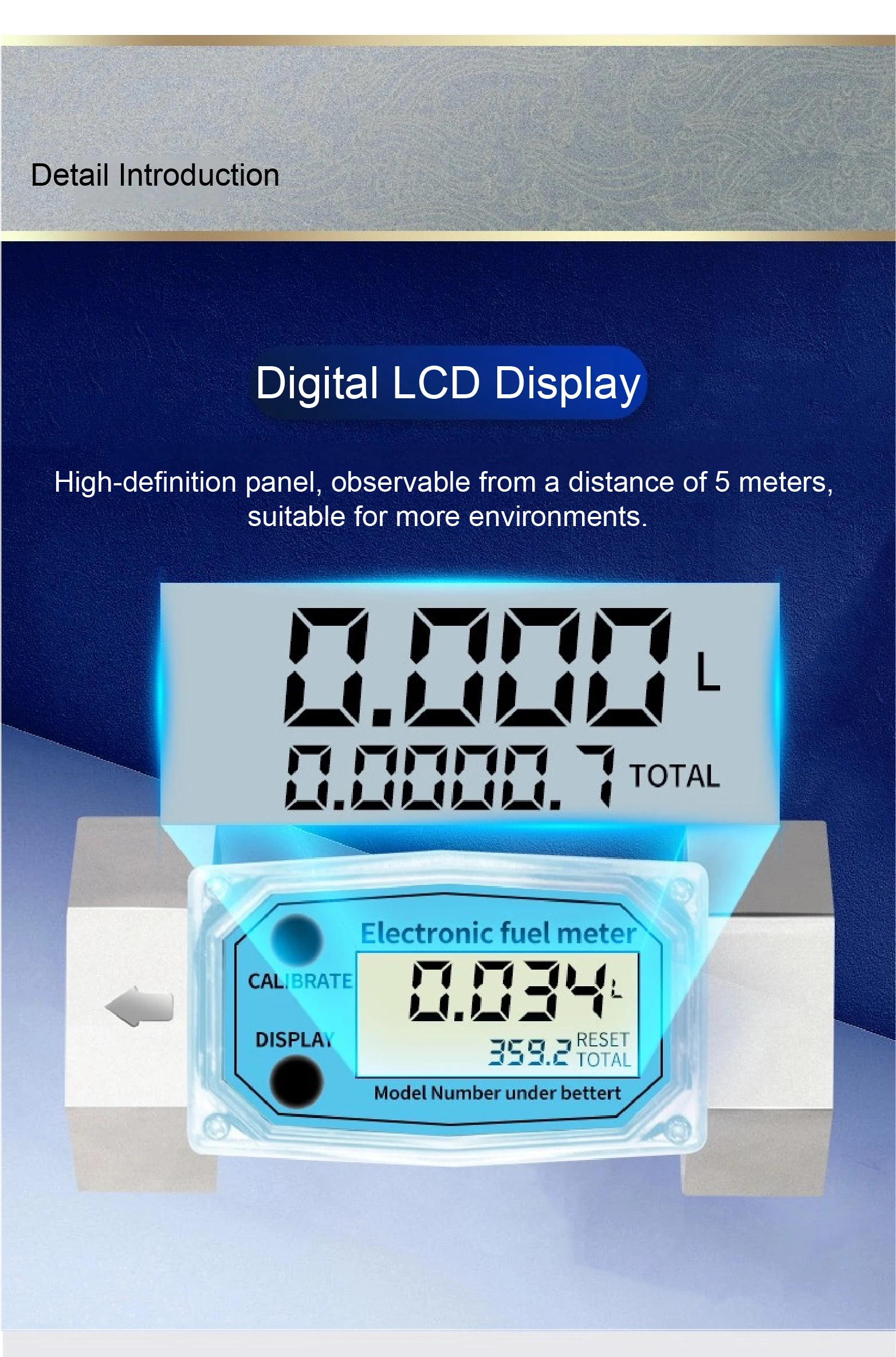 Electronic Turbine Fuel Flow Meter G3/4 G1 G1.5 G2 Inch Diesel Petrol Water Digi