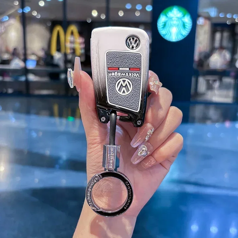 폭스바겐 VW 자동차 플립 키 케이스 커버 쉘, 폭스바겐 골프 7 MK7 티구안 MK2, 시트 아테카 레온 FR용 스타일링 몰딩