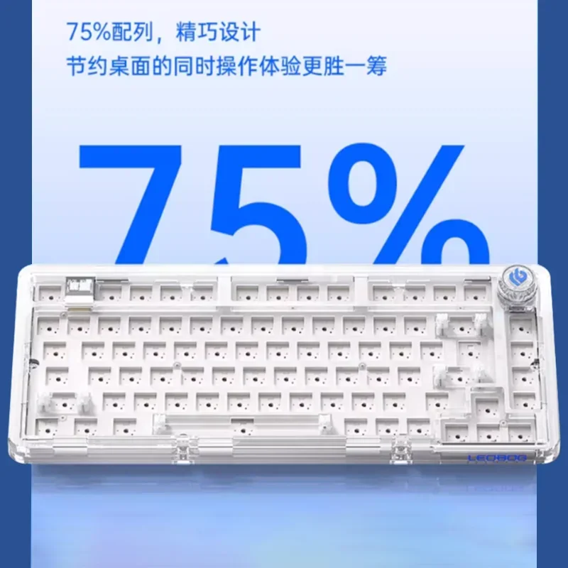 LEOBOG K81Pro 블루투스 무선 트라이 모드 75% 레이아웃 개스킷, 핫 스왑 아크릴 맞춤형 기계식 키보드 키트, 0.85 인치 화면