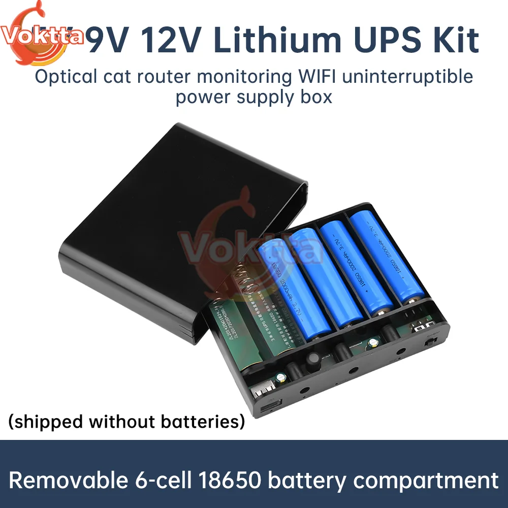5V 9V 12V UPS 18650 Lithium Battery Uninterrupted Power Supply DIY Power Bank Box for Router Cellphone Tablet Modem CCTV Camera