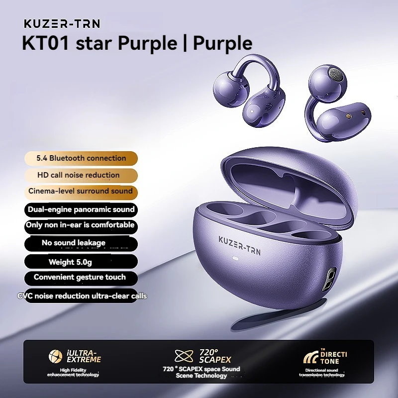 Cooler Kt01 Bluetooth Headset Ear Clip Type Open Sports Air Bone Conduction Non-In-Ear