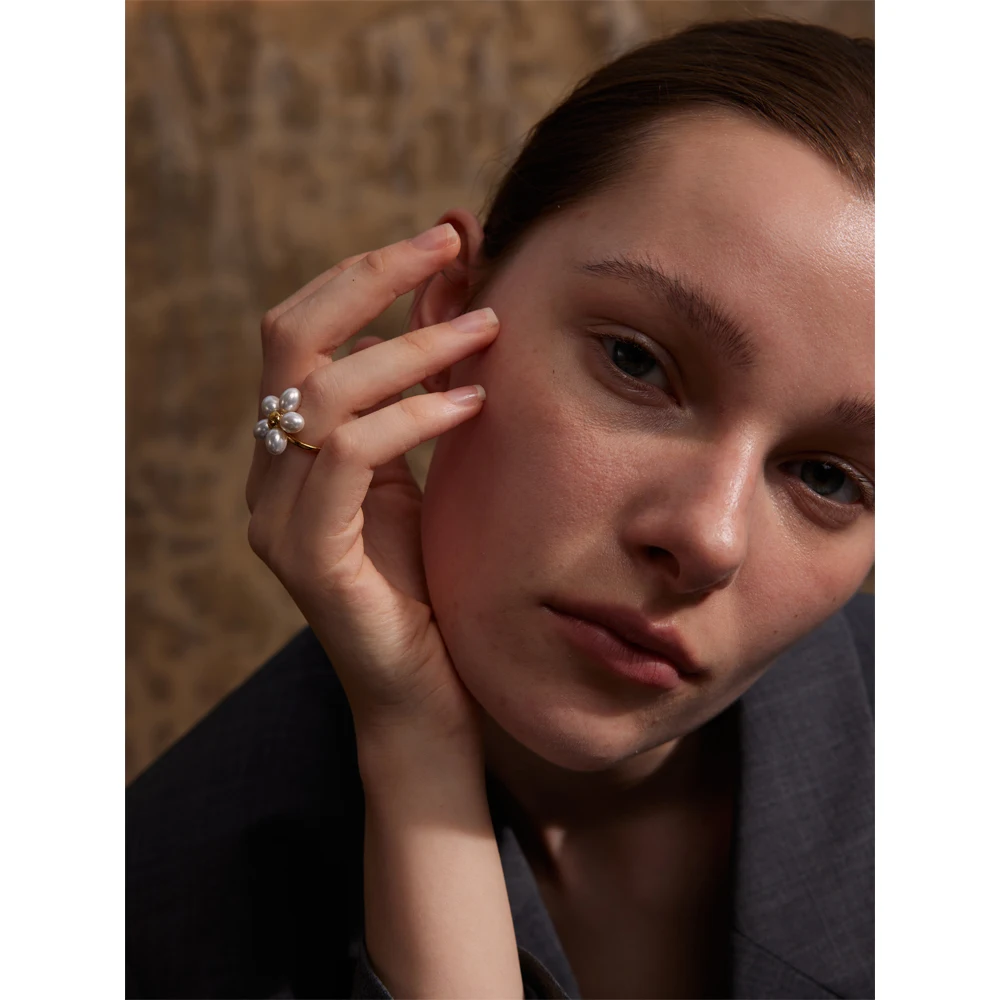 Yhpup Ring Imitation Pearls Women