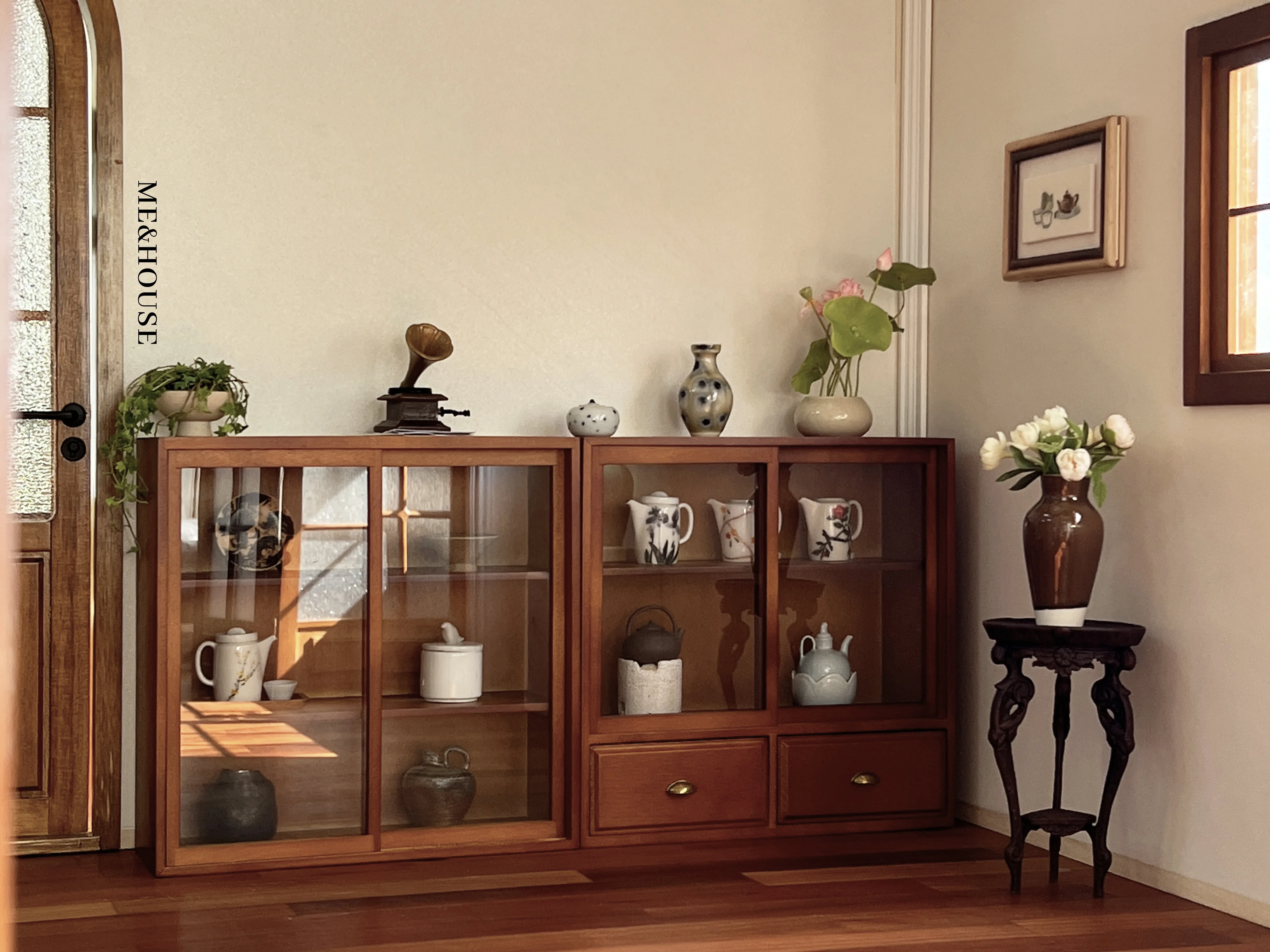 1/6 doll house model furniture accessories mini model Glass sliding door/chest of drawers/free combination cabinet 4