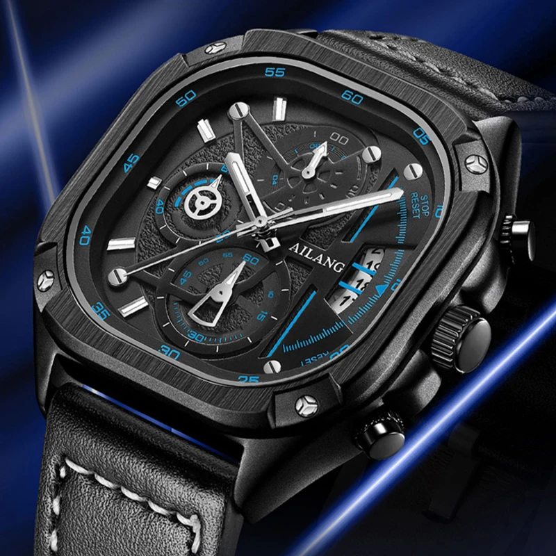 2023 New Mens Watches AILANG Top Brand Luxury Leather Casual Quartz