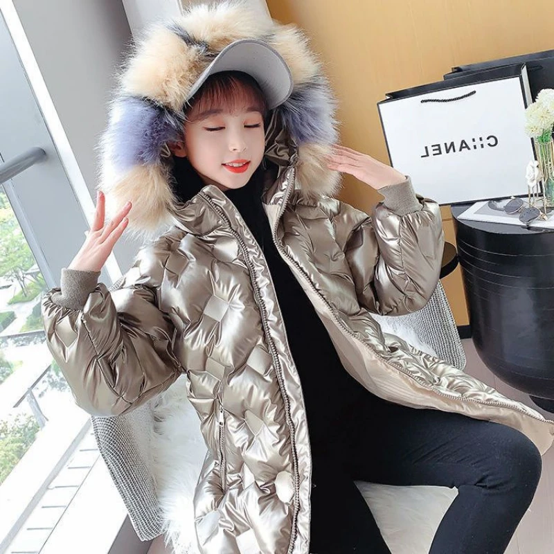 

Parka Fur Hooded Girls Baby Winter Down Jacket Warm Kids Coat Child Snowsuit Snow Toddler Girl Clothes Clothing Cotton Coat 4-6y