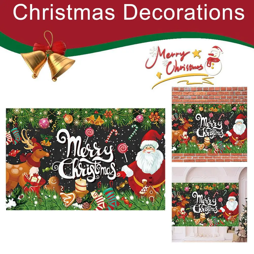 

Christmas Outdoor Banner Flag Merry Christmas Decoration for Home 2023 Xmas Ornament Navidad Natal Noel Gift Happy New Year F5K9