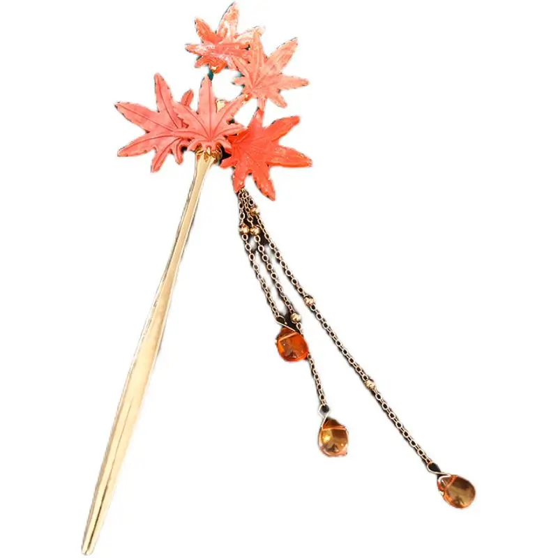 Maple Leaf Metal Hair Stick Hair Accessories for Women Hanfu Hair Clip