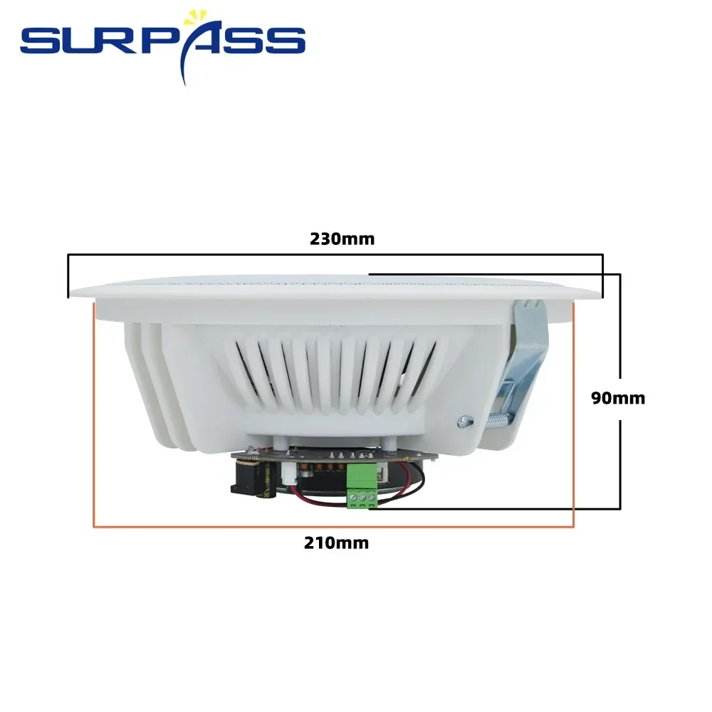 8inch20W Home audience Bluetooth Ceiling Speakers Built-in Digital Class D Amplifier Recessed Speaker System for Kitchen Lounge
