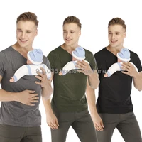 Safety Kangaroo Pocket T-Shirt Baby Carrier Pregnancy Top Clothes Summer Mother Father Soft Feeding Polyester T Shirt 1