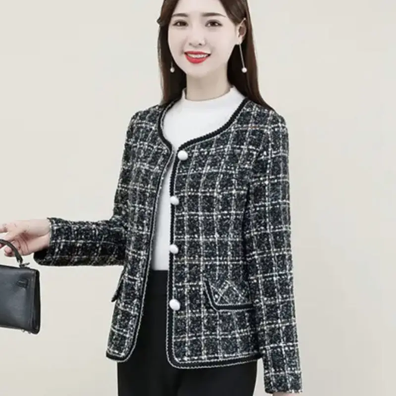 우아한 템퍼러먼트 스플라이스 버튼 포켓 패치 디자인, 플러스 사이즈 스트리트웨어, 여성 의류, 2022 재킷, 가을, 겨울