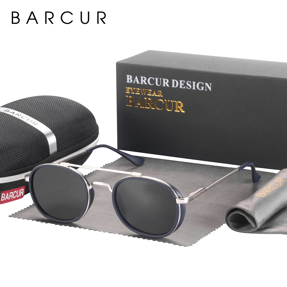 BARCUR Polarisierte quadratische Sonnenbrille für Damen, klassische runde Sonnenbrille für Herren, Brillenzubehör, Oculos Gafas De Sol – Detail 16