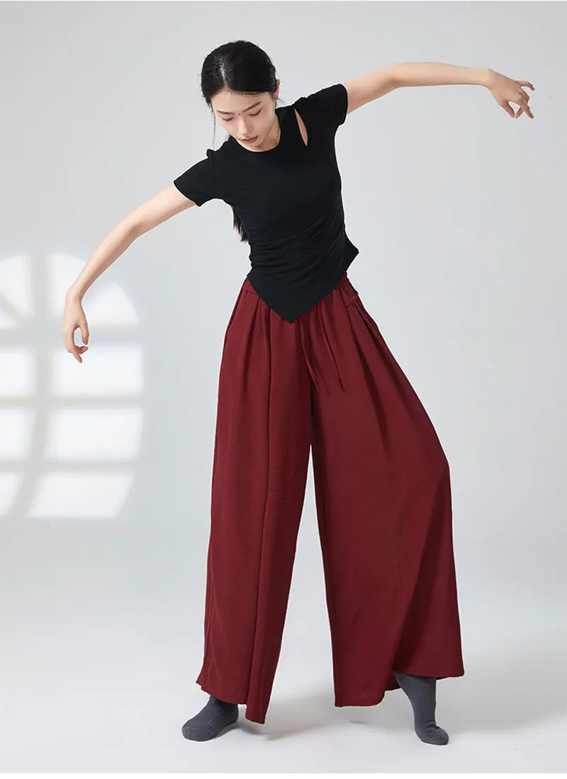 Damen-Arbeitshose mit weitem Bein, hoch taillierte, lockere und weite Hose, Sommerkleidung, Business- und Freizeitkleidung – Detail 7