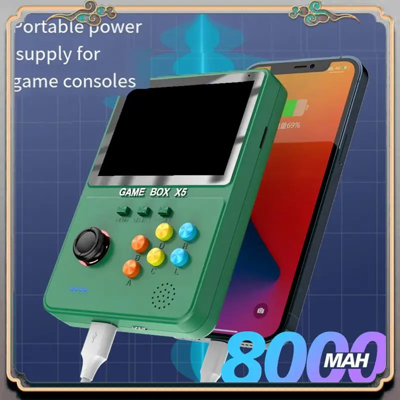 Portable X5 Handheld Game Player 4.0Inch 640 X 480 Pixelsvideo Game Console Gifts For Kids-Green Durable Easy Install