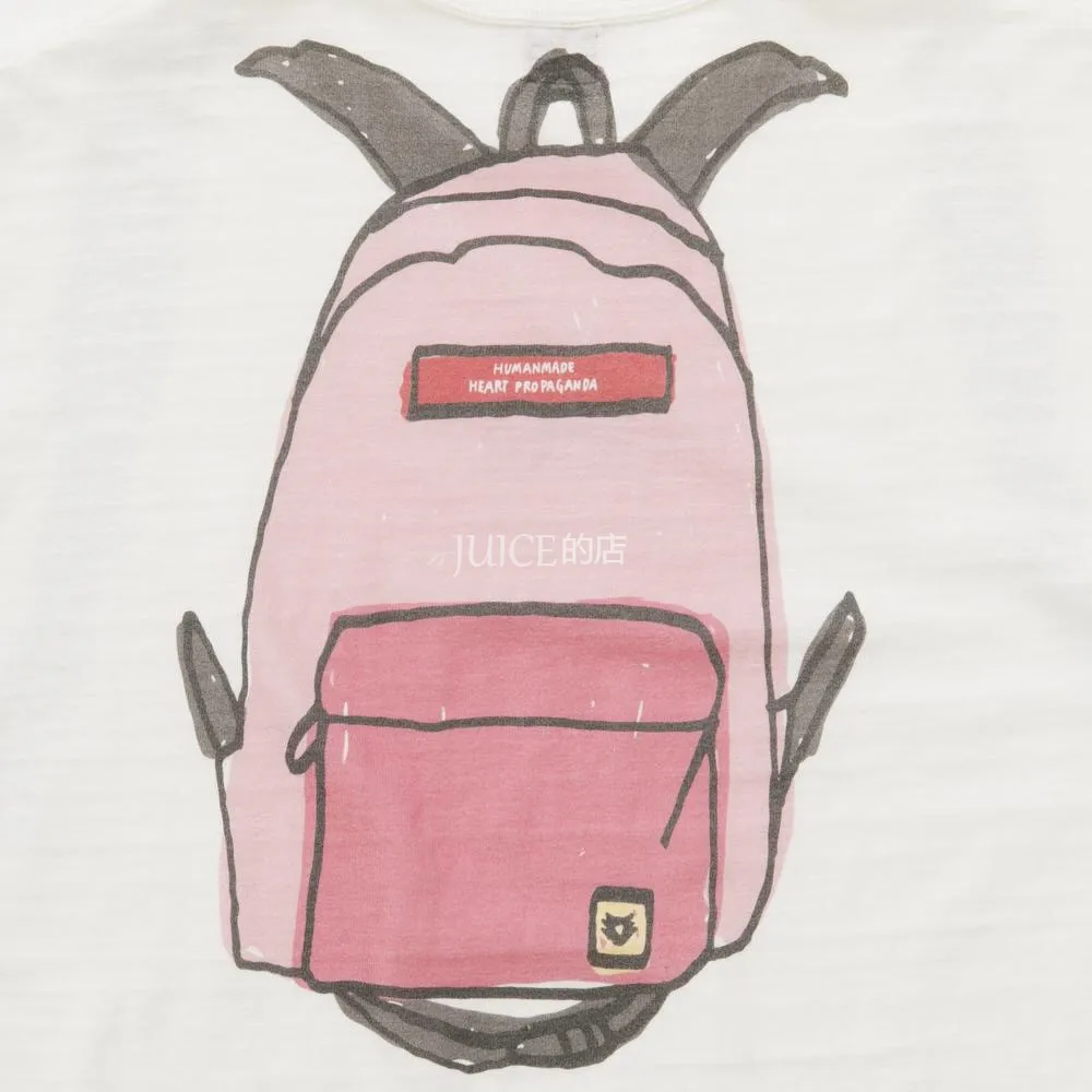 HUMAN MADE Creative Cartoon Backpack Backpack Short Sleeve T-shirt Short Sleeve T-shirt Printed LOoose Casual Skateboard round