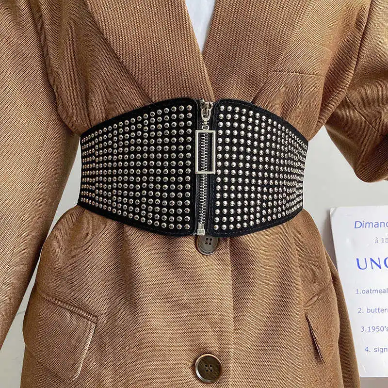 Women Waist belt versatile decorative design Korean version INS punk trend matching suit jacket wide